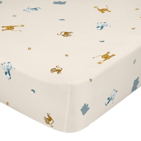 Bettlaken HappyFriday MINI Beige Bunt 60 x 120 x 14 cm tiere