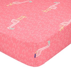 Bettlaken HappyFriday MOSHI MOSHI Bunt 60 x 120 x 14 cm Rosa Flamingo