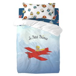 Bettbezug-Set HappyFriday Le Petit Prince Son Avion Bunt Babybettchen 2 Stücke
