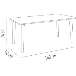 Tisch Resol Dessa Dunkelgrau Polypropylen 90 x 160 x 74 cm