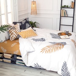 Bettdeckenbezug HappyFriday Blanc Foliage Bunt 180 x 220 cm